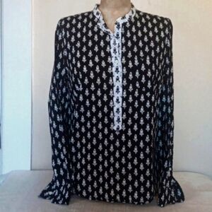 JCrew Black & White Mini Floral In Cotton